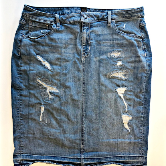 lane bryant jean skirts